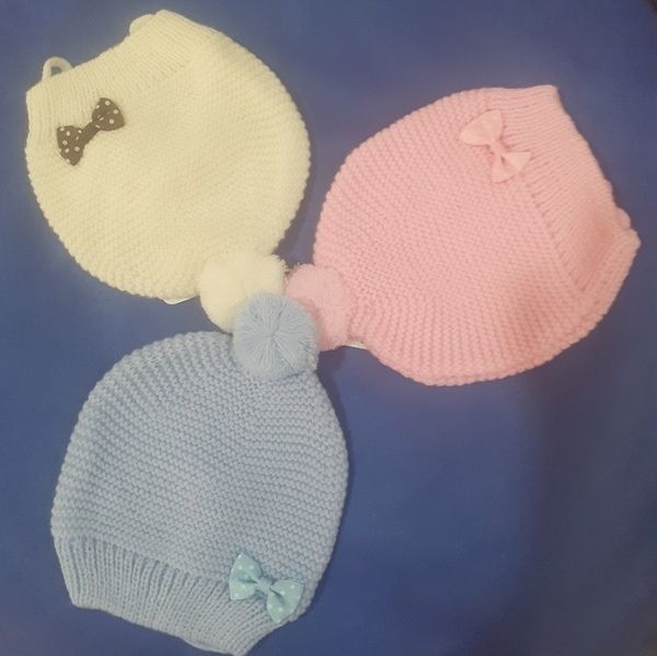 3pcs Newborn Baby Knitted Cap Set