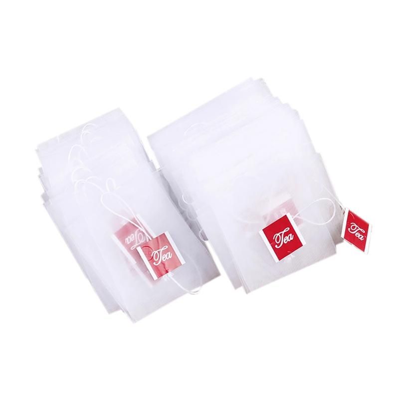 100Pcs Tea Bag Infuser with  Heal Seal 7 x 6cm Sachet Filter Paper Nylon Teabags Empty Tea Bags