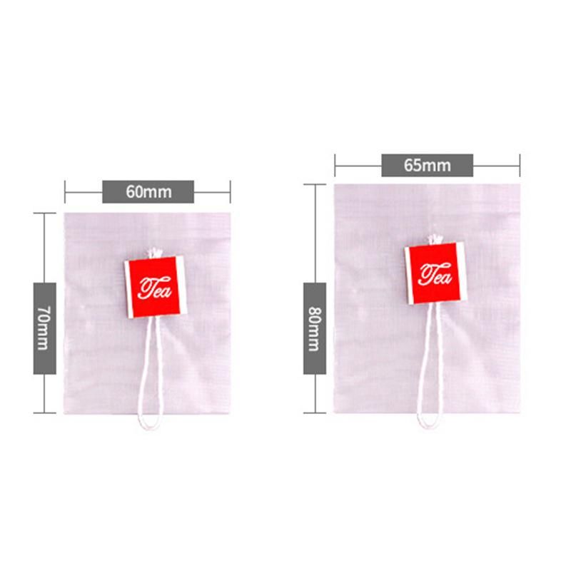 100Pcs Tea Bag Infuser with  Heal Seal 7 x 6cm Sachet Filter Paper Nylon Teabags Empty Tea Bags