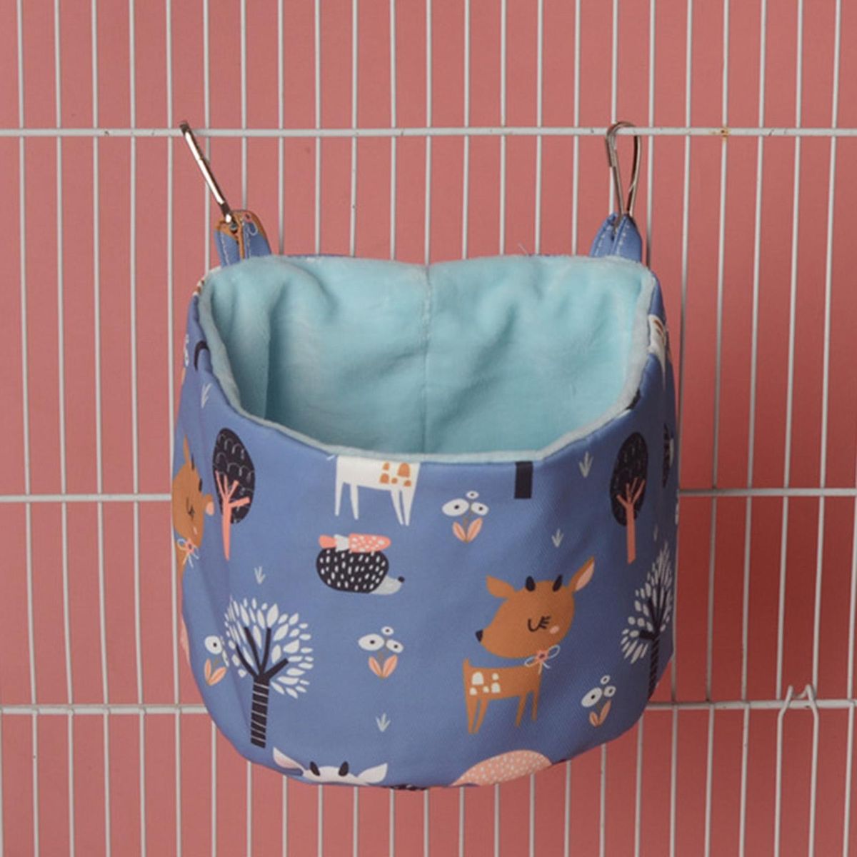 Hamster Hammock Cartoon Bear Pattern Small Animal Squirrel Sleeping Nest Blue