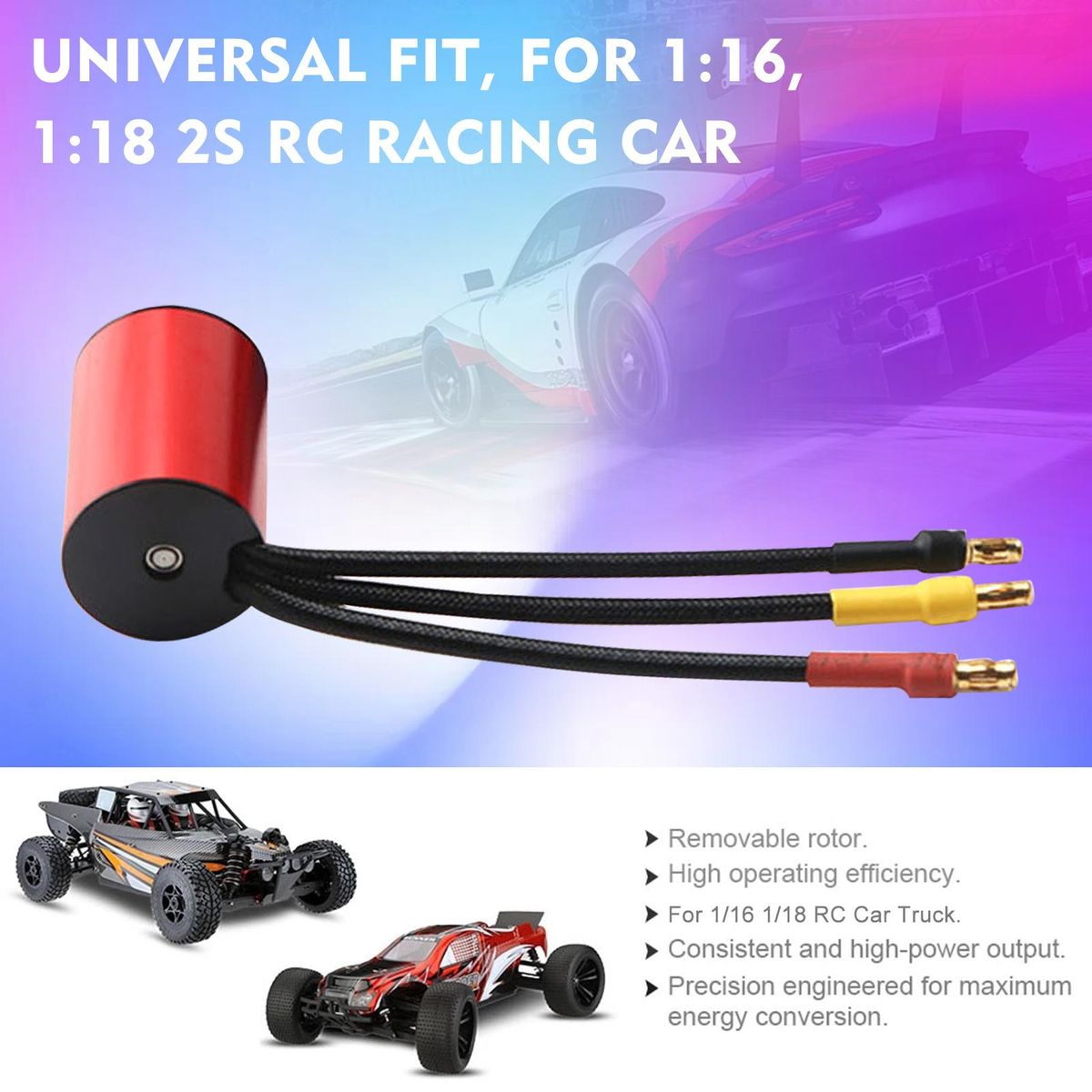 S2435 4500KV Brushless Motor 4P Sensorless 25A Brushless ESC Electric Speed Controller for 1/16 1/18 RC Car Truck