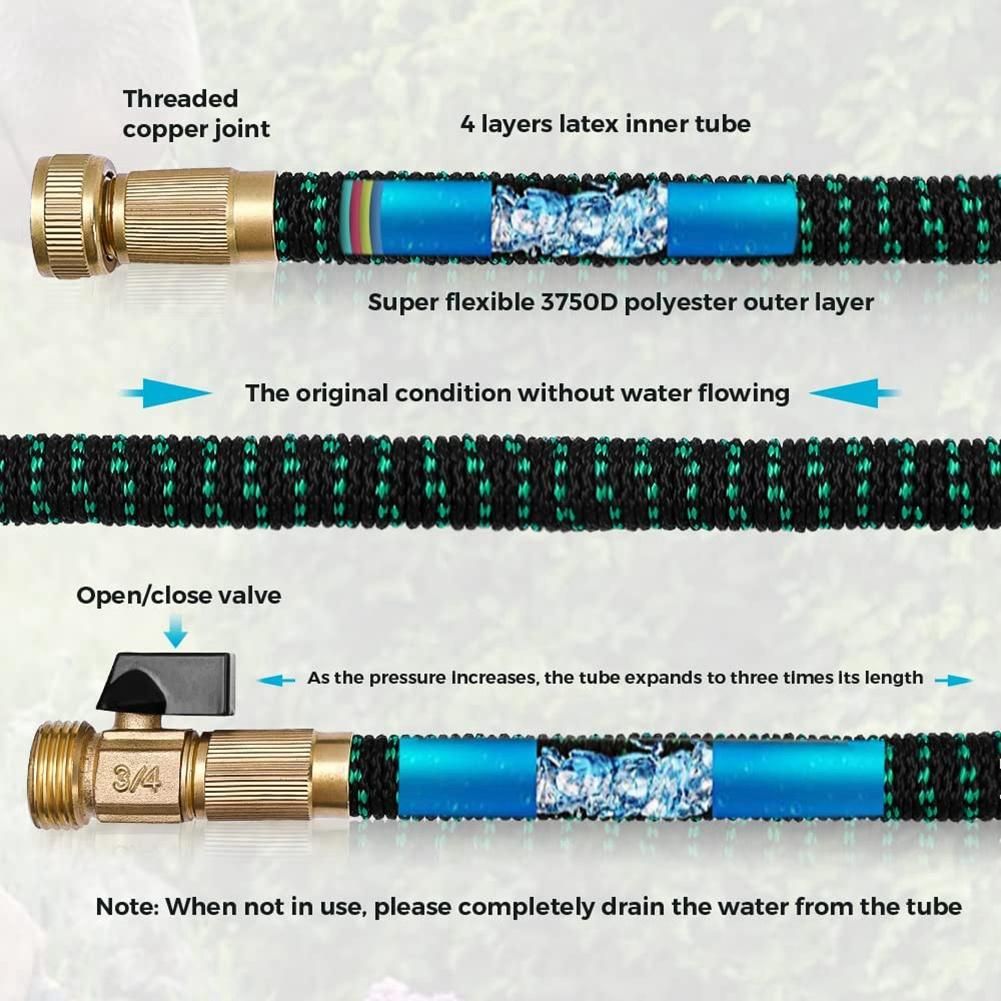 Expandable Garden Hose 50FT with 9 Functional Nozzles -US