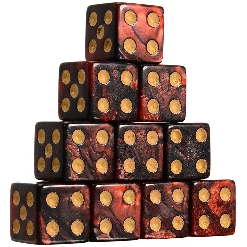 New Arrival 10Pcs/Set New Colorful 6 Sided Dice Pearl Gem Dices 16mm Playing Table Game Entertainment Supplies