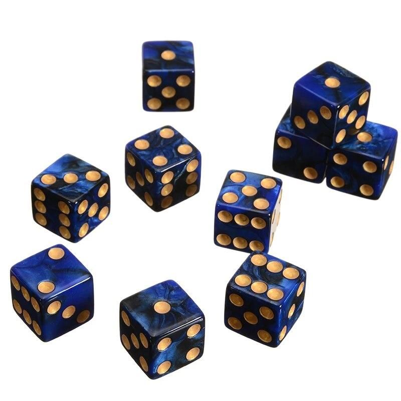 New Arrival 10Pcs/Set New Colorful 6 Sided Dice Pearl Gem Dices 16mm Playing Table Game Entertainment Supplies