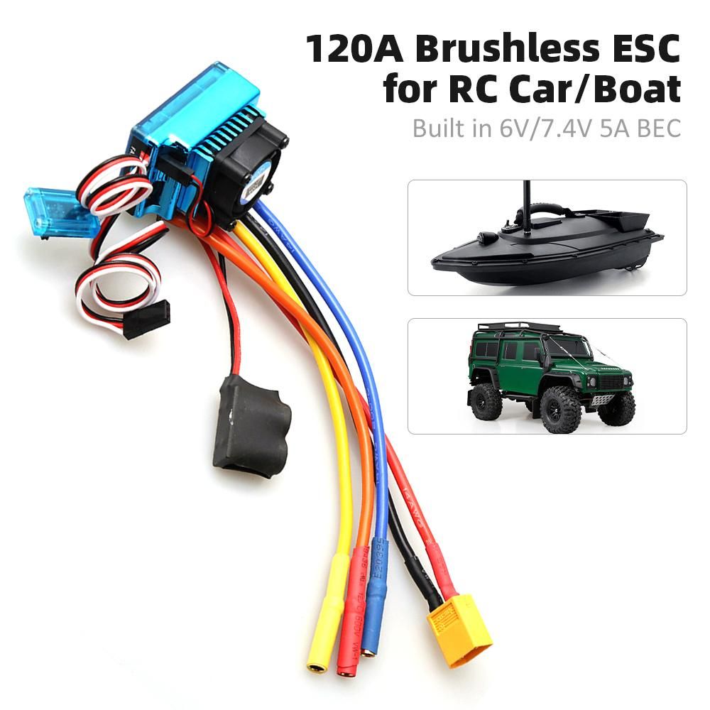120A Sensored Brushless ESC Electric Speed Controller with BEC XT60 Connector for RC Car Boat