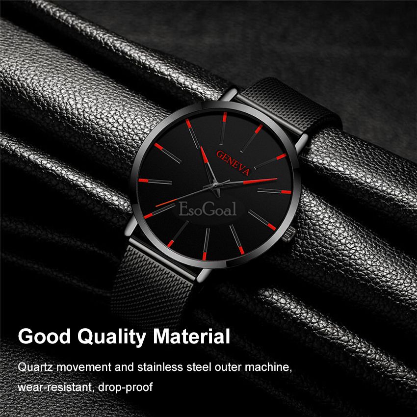 EsoGoal Men's Mesh Strap Watch Simple Fashion Big Dial