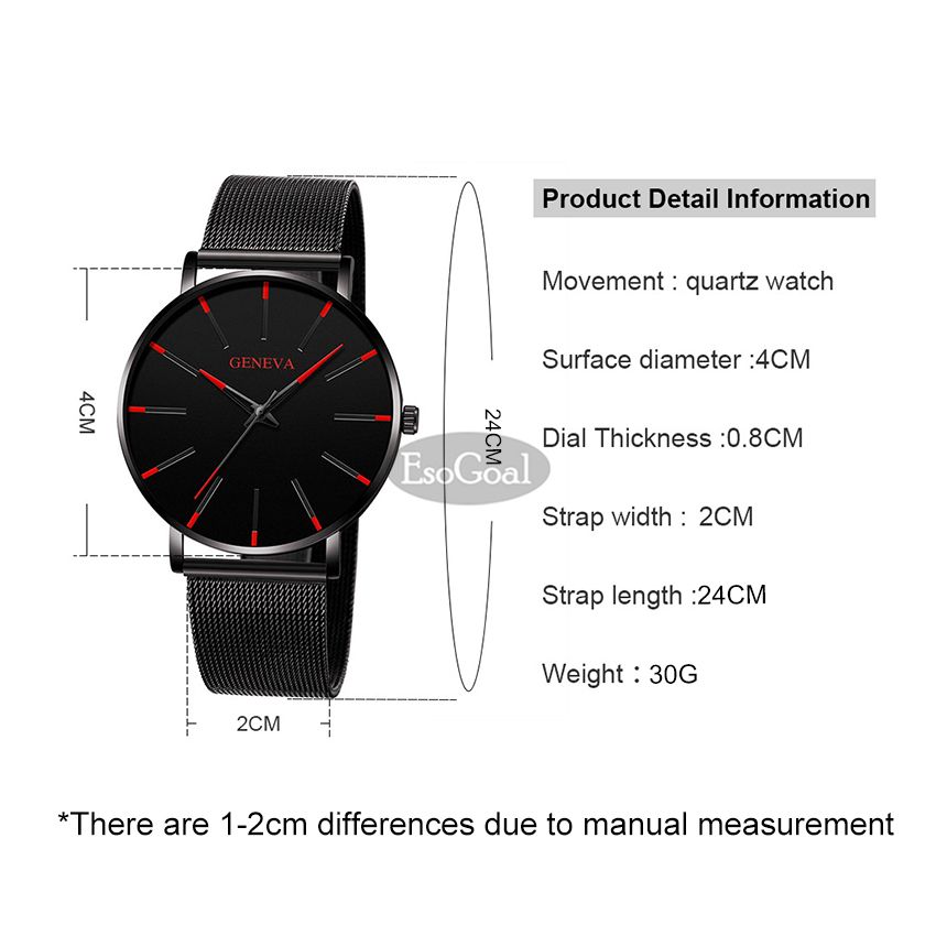 EsoGoal Men's Mesh Strap Watch Simple Fashion Big Dial