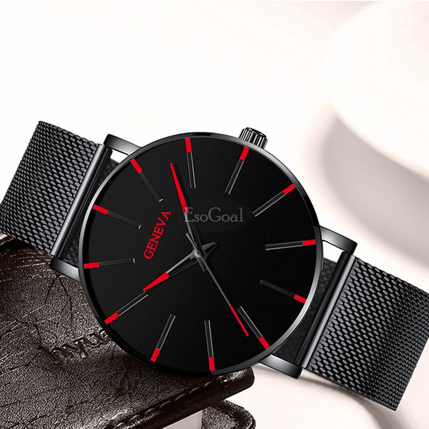 EsoGoal Men's Mesh Strap Watch Simple Fashion Big Dial