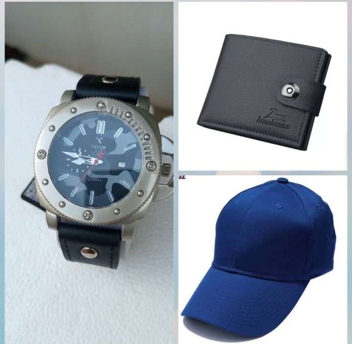 BUSINESS MENS WRISTWATCH WATERPROO + WALLET + CAP