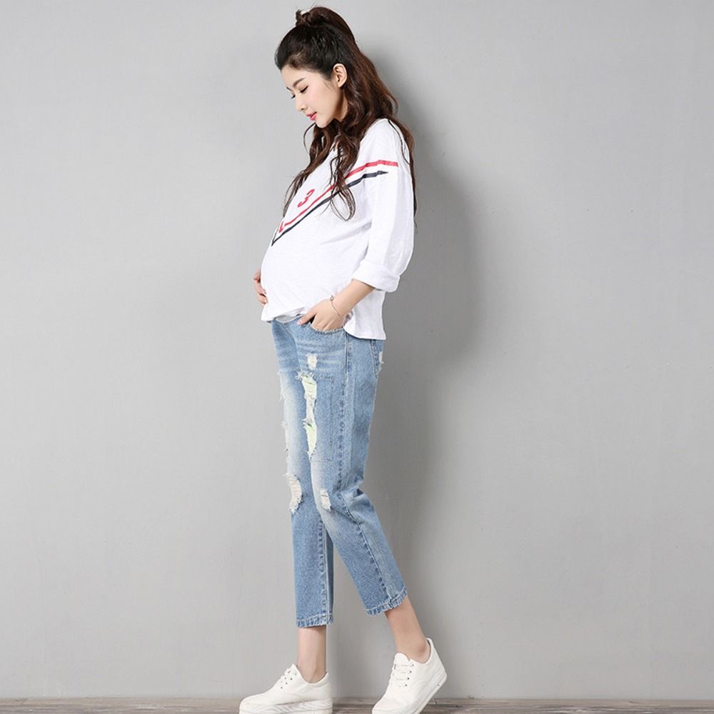 Women Maternity Jeans Maternity Pants Clothes For Pregnant Trousers Prop