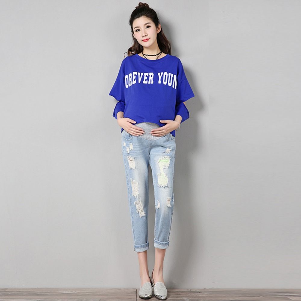 Women Maternity Jeans Maternity Pants Clothes For Pregnant Trousers Prop