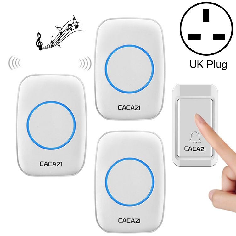 CACAZI A10G 1 Button 3 Receivers Wireless Home Cordless Bell
