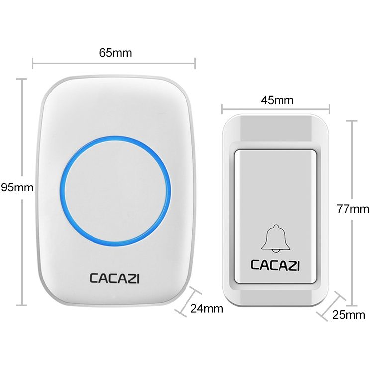 CACAZI A10G 1 Button 3 Receivers Wireless Home Cordless Bell