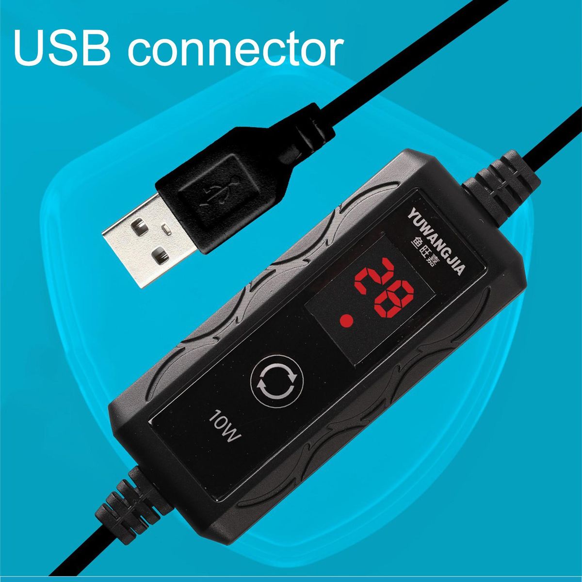 Aquarium Heating Rod Mini USB Submersible Aquarium Thermostat White