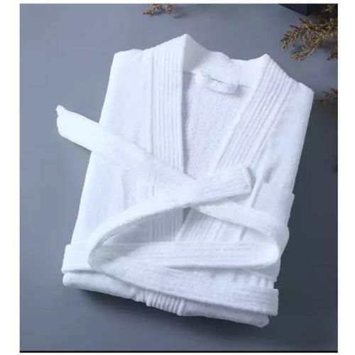 White Luxury Soft Fluffy  Cotton Bathrobe