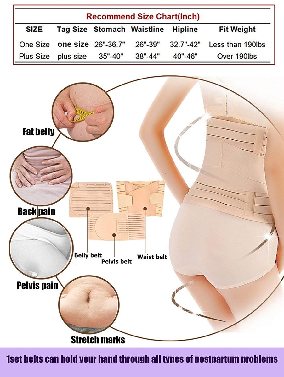 3 In 1 Postpartum Support - Recovery Belly Wrap Girdle Support Band Belt Body Shaper