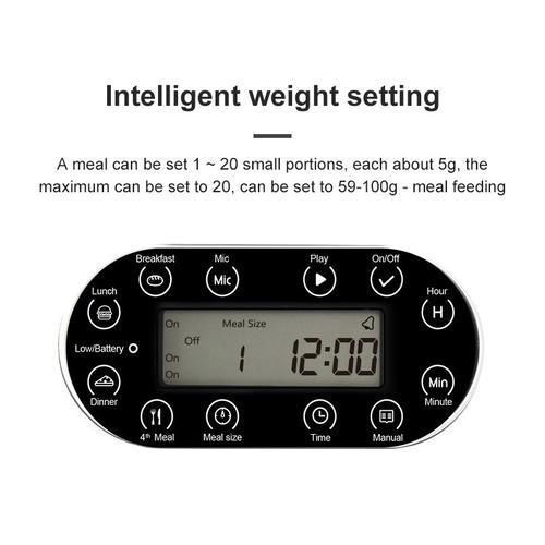Automatic Pet Feeders Robot With Voice Record Stainless Steel Dog Food Bowl Auto Cat LCD Screen Timer Food Dispenser Newest