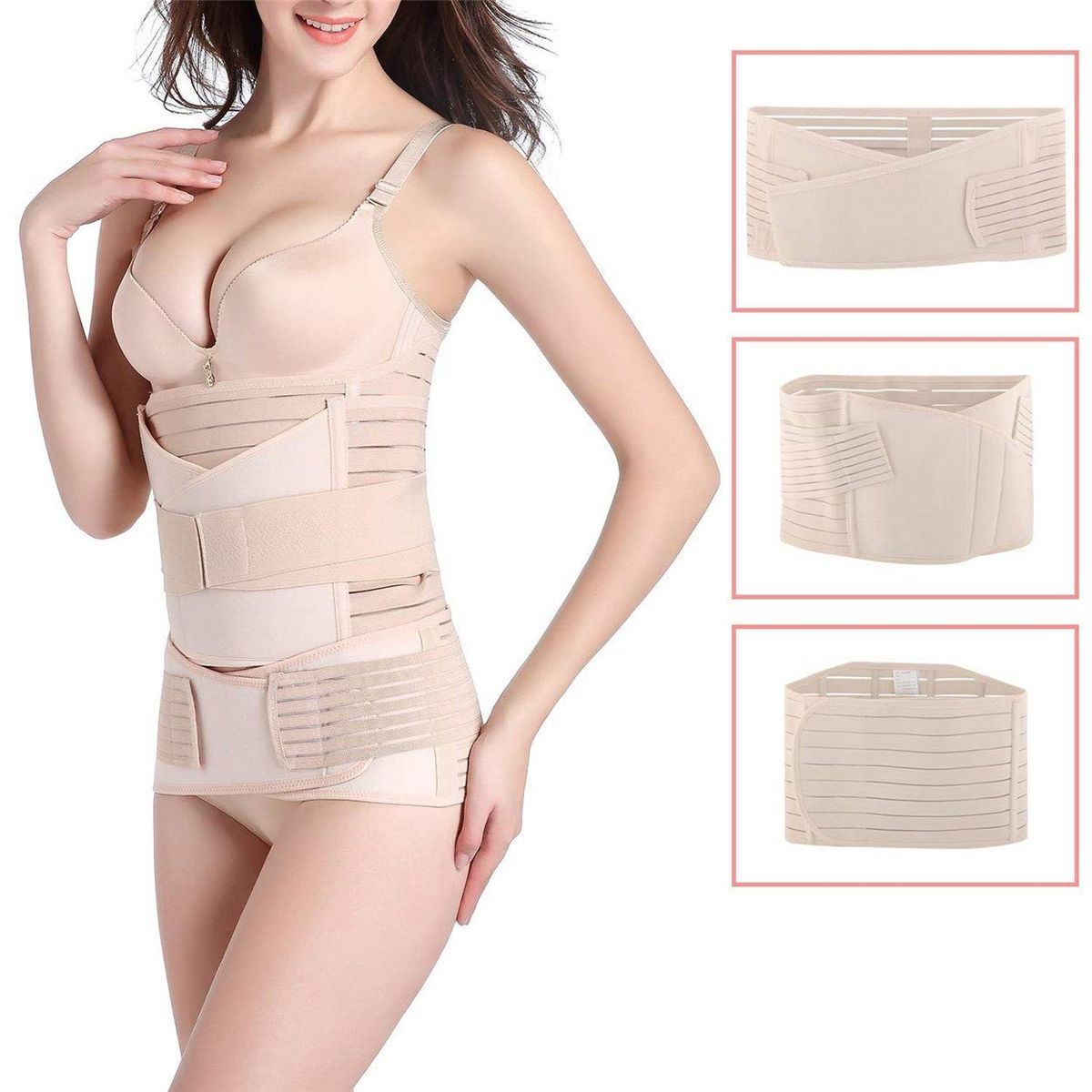 3 In 1 Postpartum Girdle Support Recovery Belly Wrap Postnatal C Section Belt