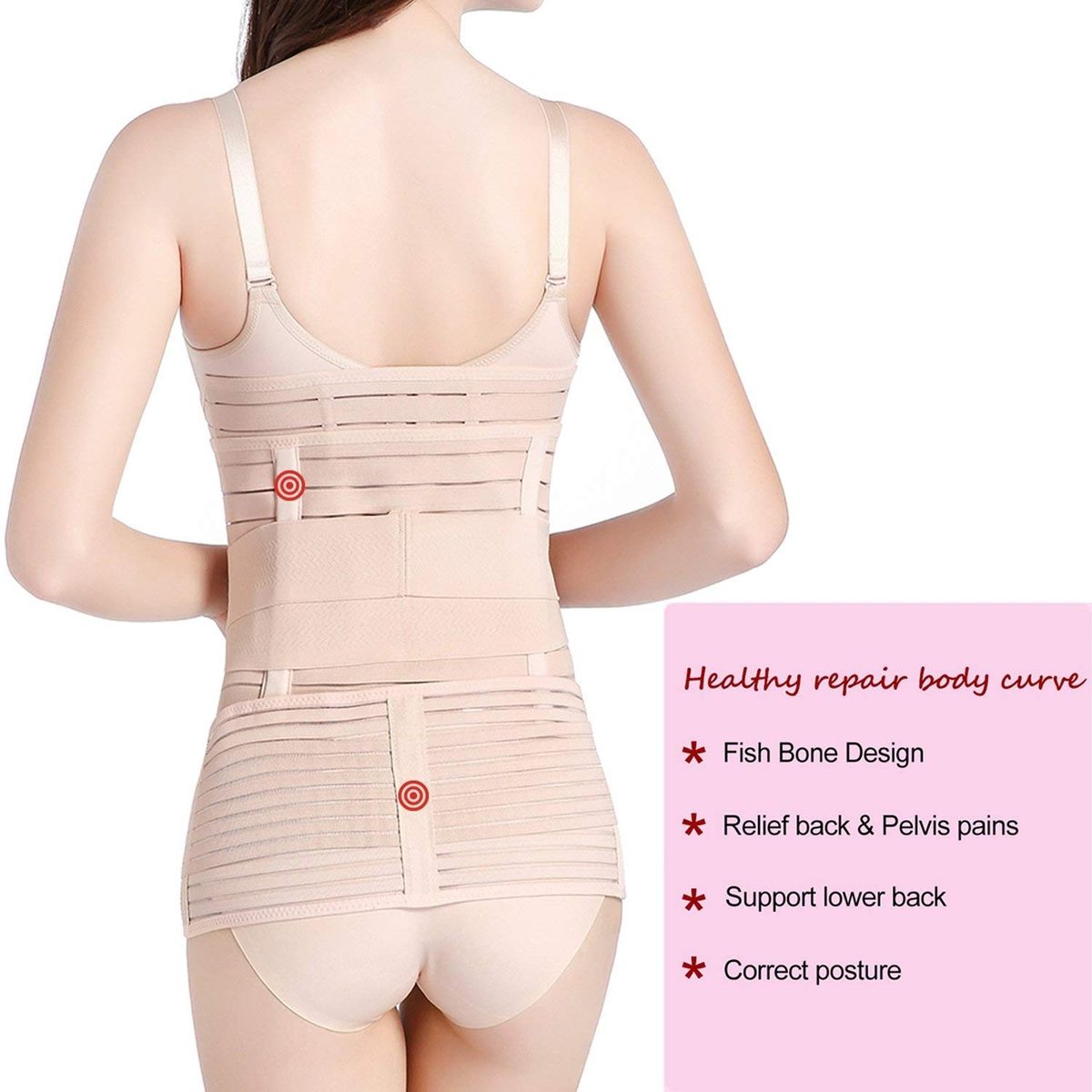 3 In 1 Postpartum Girdle Support Recovery Belly Wrap Postnatal C Section Belt