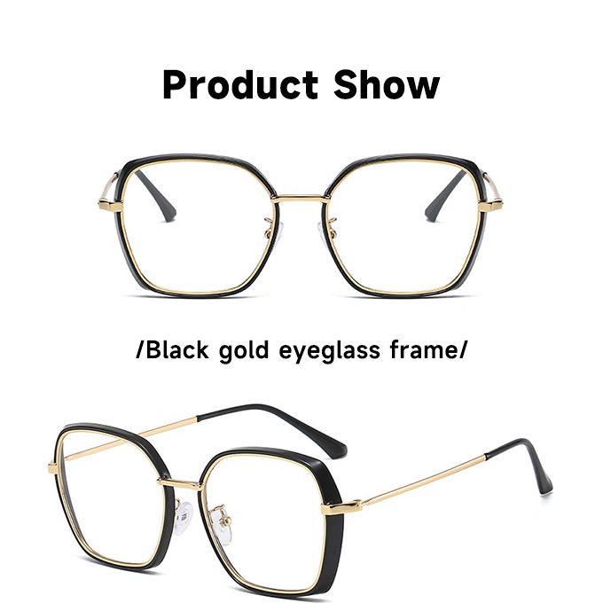 Anti-blue Color Glasses Stainless Steel Frame Anti-UV Sunglasses-Black