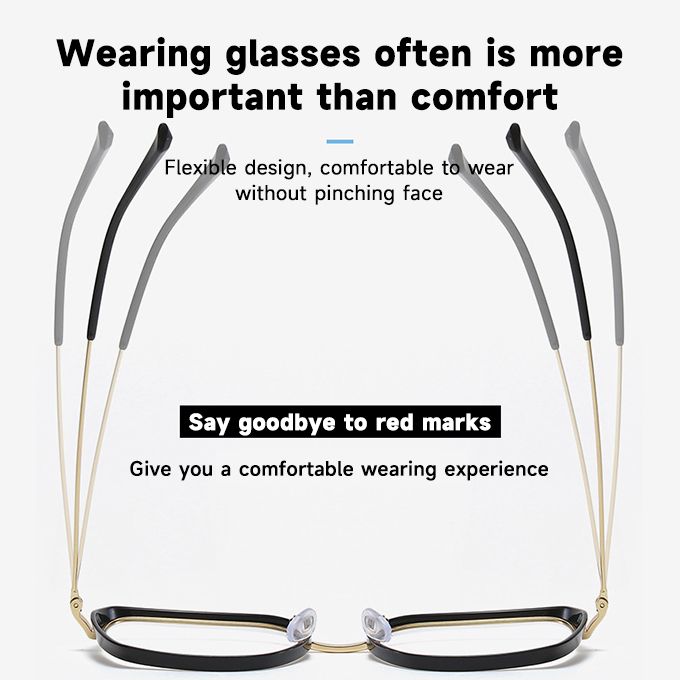 Anti-blue Color Glasses Stainless Steel Frame Anti-UV Sunglasses-Black