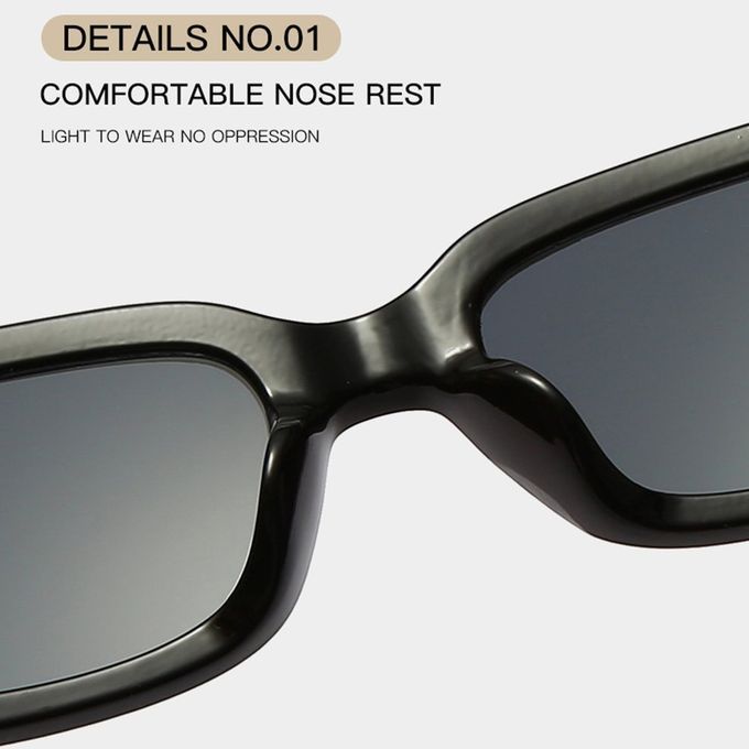 Portable Square Sunglasses Travel Rectangle Small Vintage Retro Sunglasses-black Frame Black Gray Slices-144*145*40mm