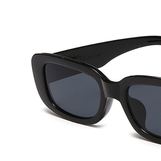 Portable Square Sunglasses Travel Rectangle Small Vintage Retro Sunglasses-black Frame Black Gray Slices-144*145*40mm