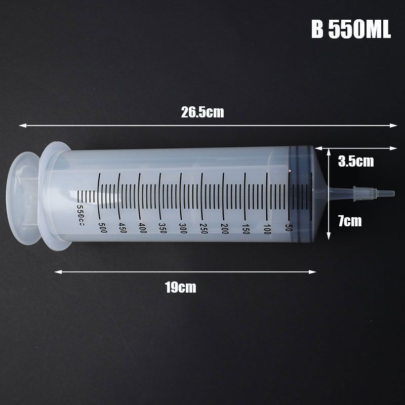 350/550ml Plastic Syringe Large Capacity Syringe Transparent Reusable Sterile Measuring Injection Syringe Nutrient Hydroponics