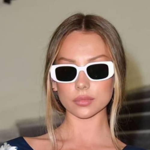 Retro Unisex Small Frame Oval UV  Protective Fashion Sunglasses. White