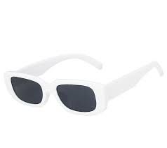 Retro Unisex Small Frame Oval UV  Protective Fashion Sunglasses. White