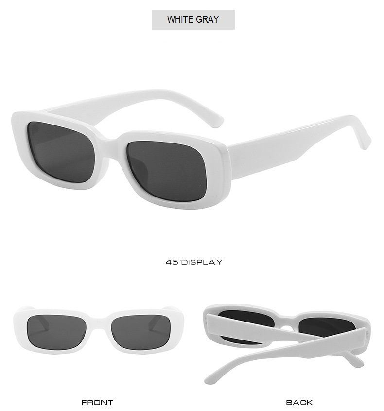 Retro Unisex Small Frame Oval UV  Protective Fashion Sunglasses. White