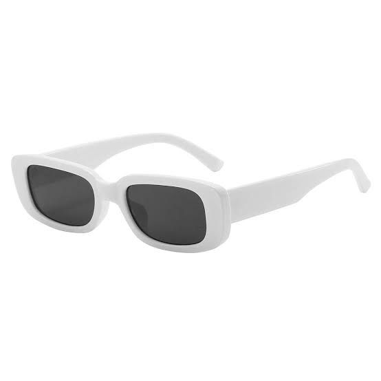 Retro Unisex Small Frame Oval UV  Protective Fashion Sunglasses. White