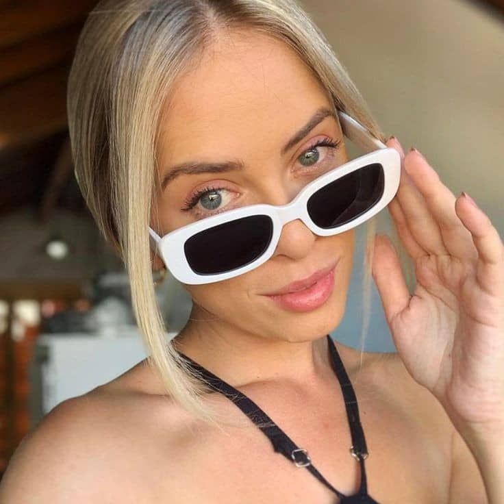 Retro Unisex Small Frame Oval UV  Protective Fashion Sunglasses. White