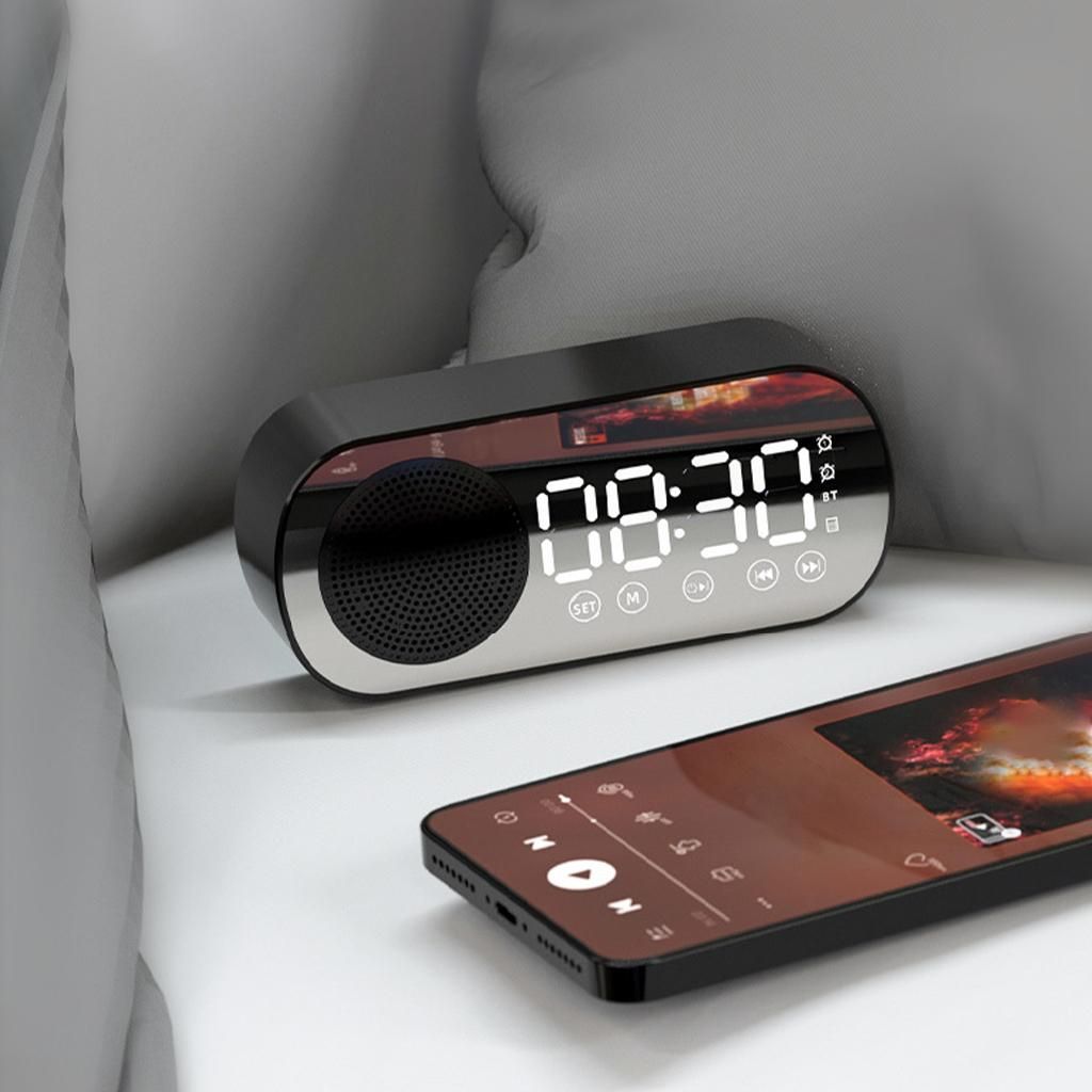 Bluetooth Speaker Alarm Clock Dual Clock Radio Bedside