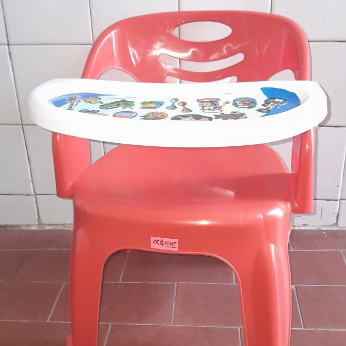 Children Plastic Chair With Attached Table