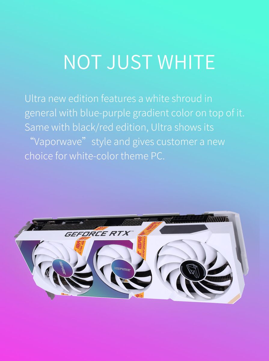 IGame GeForce RTX 3060 Ultra W Graphic Card 12GB GDDR6 Gaming Video Card RGB Computer GPU Support One-Key OC LHR
