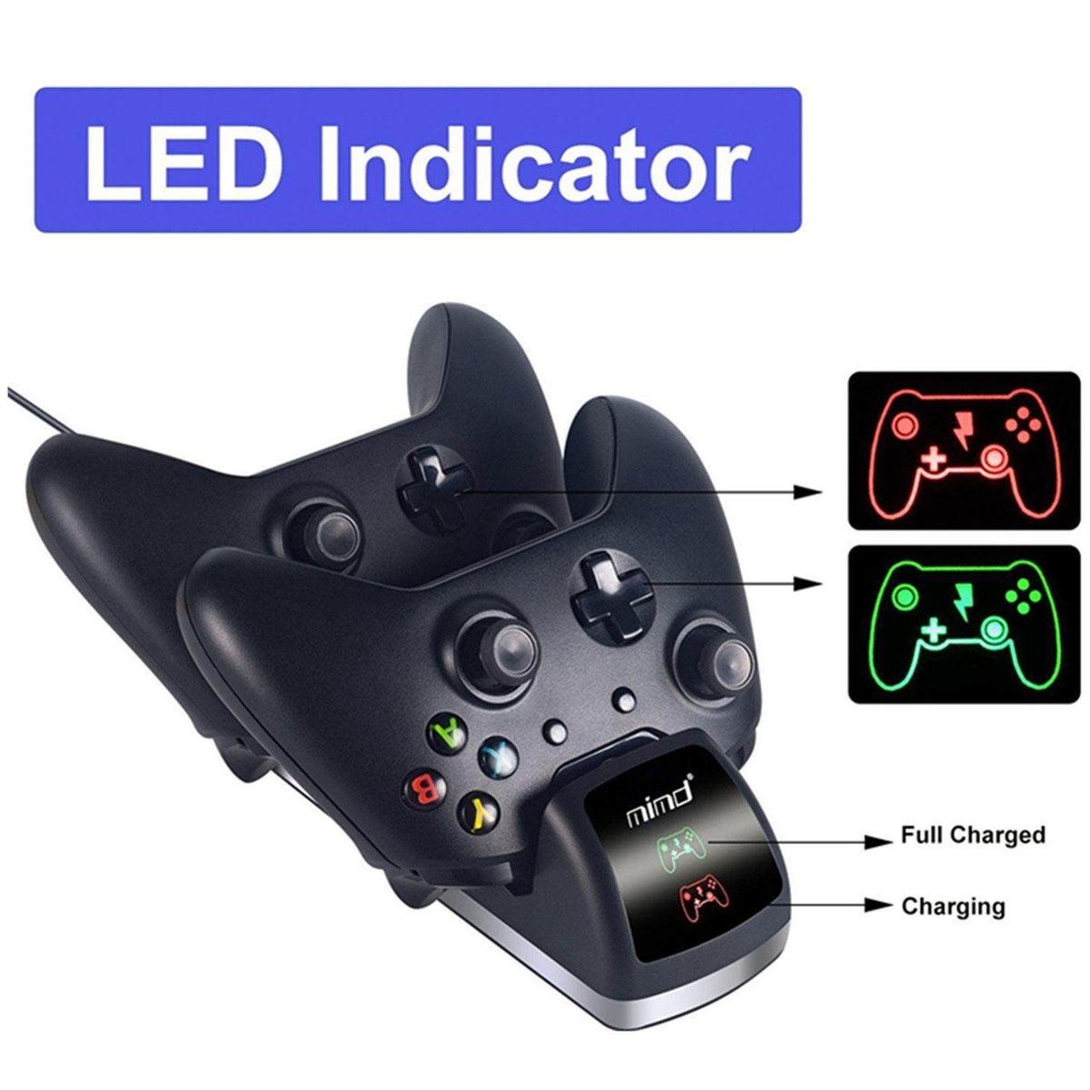 Xbox One Controller Charger Dual One S/One X Controller Charger Stand Station Remote Game Controller Charger Dock With 2 X400mAh Rechargeable Kit BDZ