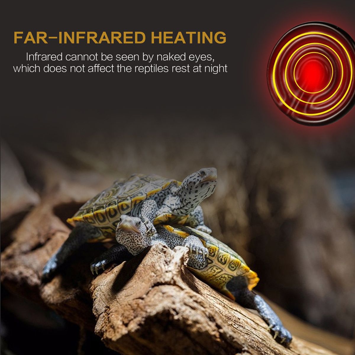 200W 220V Reptile Heat Lamp, Infrared Waterproof Ceramic