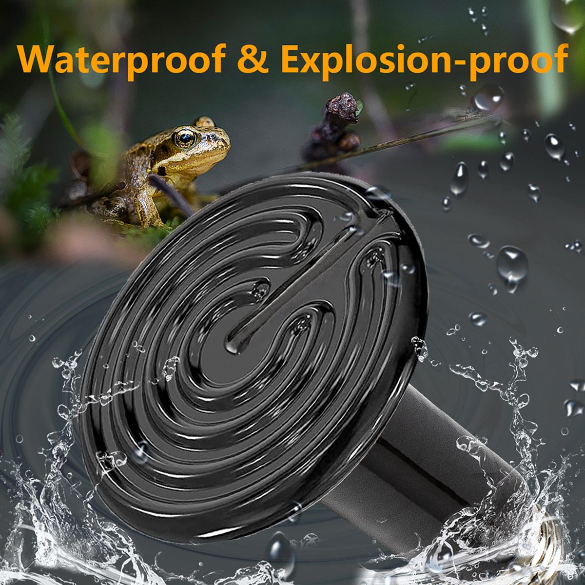 200W 220V Reptile Heat Lamp, Infrared Waterproof Ceramic