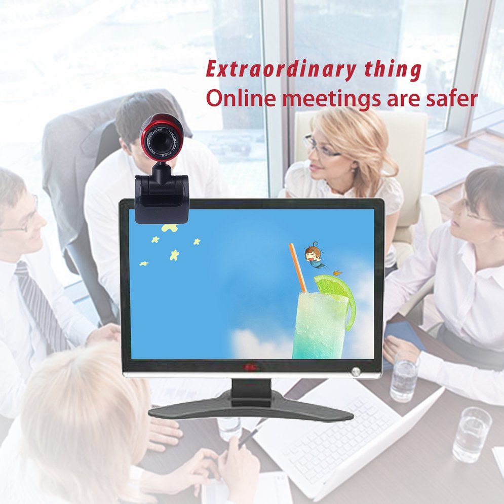 USB2.0 HD Webcam Camera Web Cam With Mic For Computer PC Laptop Digital HD Video Camera Practical Camera Black+red