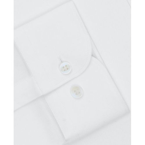 Men's White Poplin Slim Fit Collarless Shirt - Single Cuff