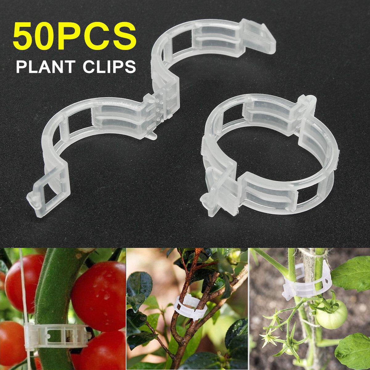 50Pcs Plant Garden Clips Trellis For Vine Tomato Upright Grow Veget Tool