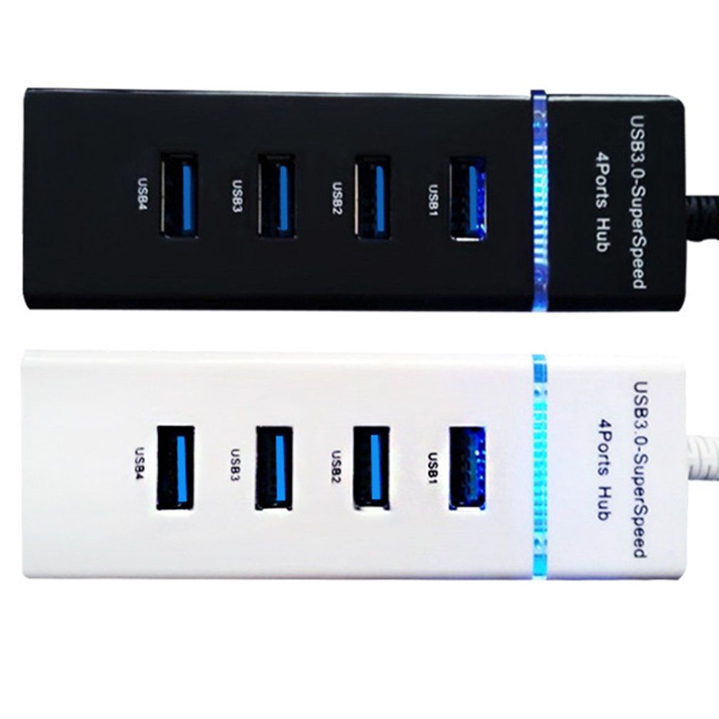 4 Ports USB 3.0 HUB With Power Charging And Switch Multiple USB Splitter Porta Panel USB3.0 USB3 USB-HUB Hab USB Adapter White