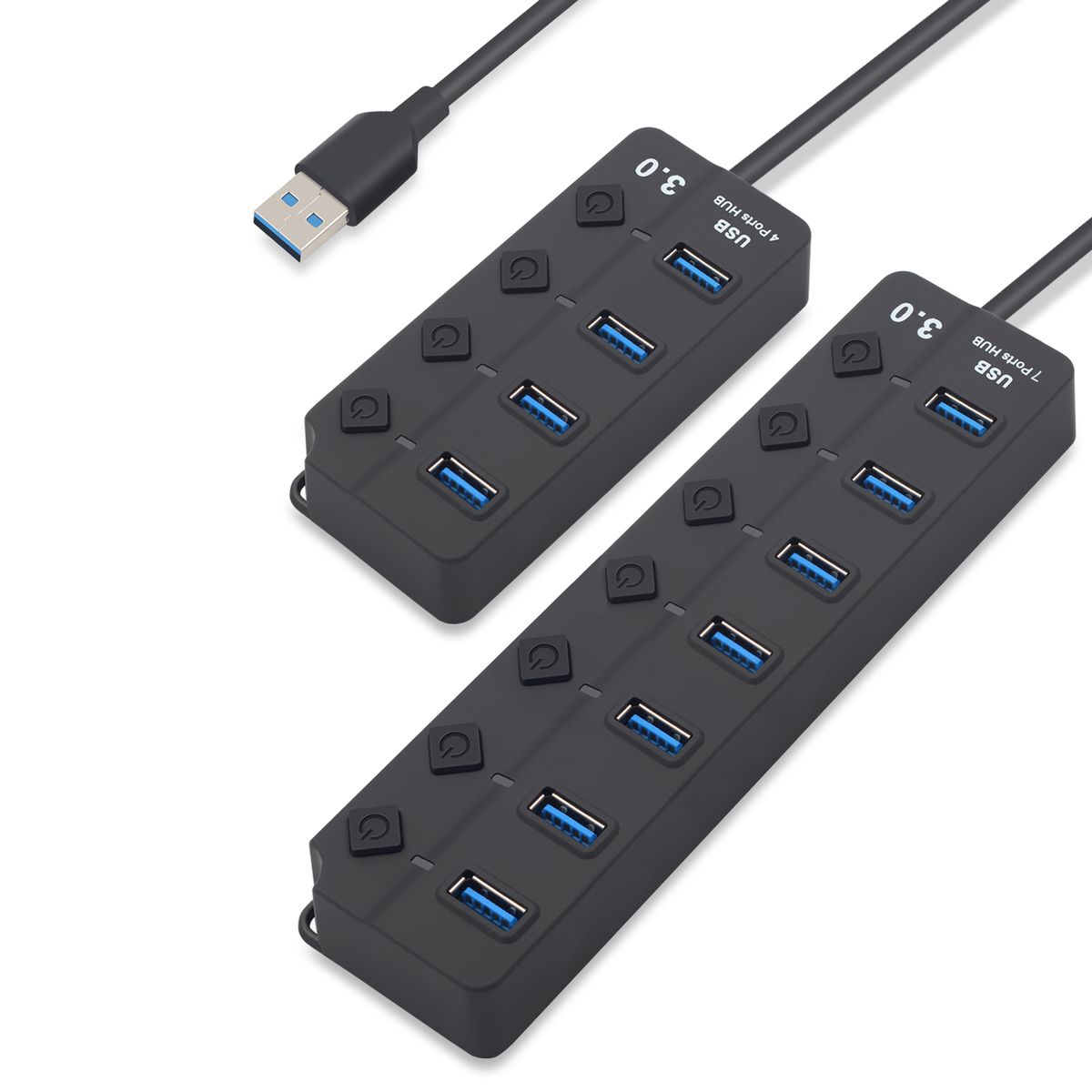 4/7 Port USB3.0 High Speed HUB Splitter On/Off Switch LED