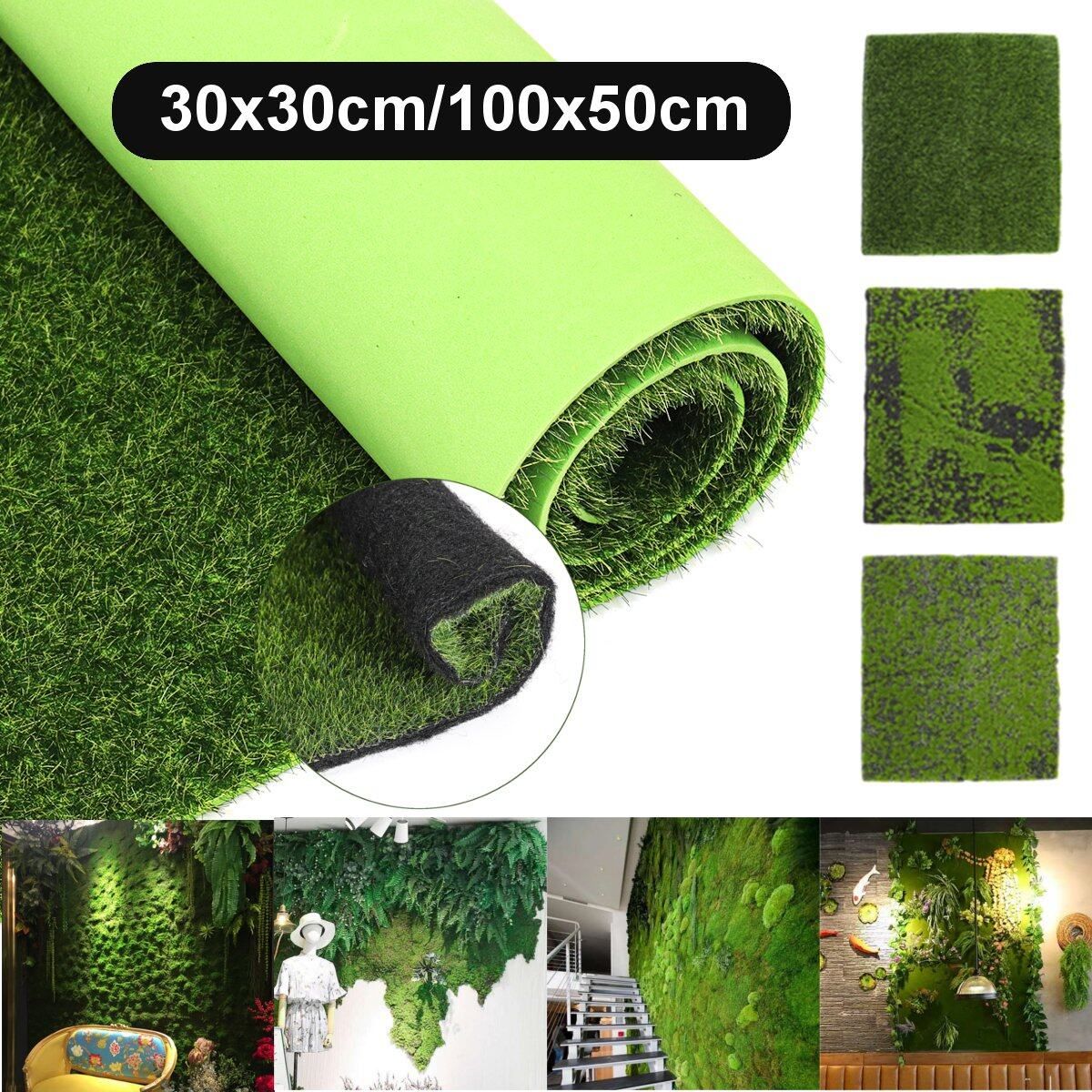 Plant Mat Sheet Grass Background Craft Shop Decor Garden Carpet 30x30cm-Green Dot
