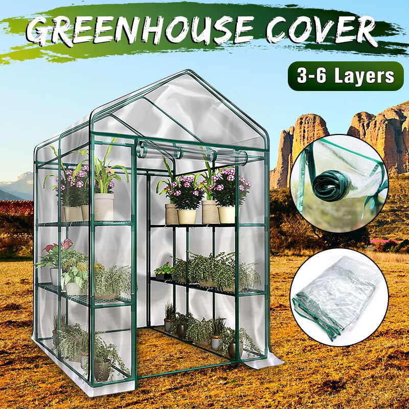 3-Tier Portable Greenhouse 6 Shelves PVC Cover Garden Cover Plants Flower House