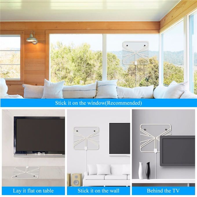 Indoor Tv Antenna Digital Hd TV Antenna Supports 4K 1080P+ Signal Booster Supports All TVs