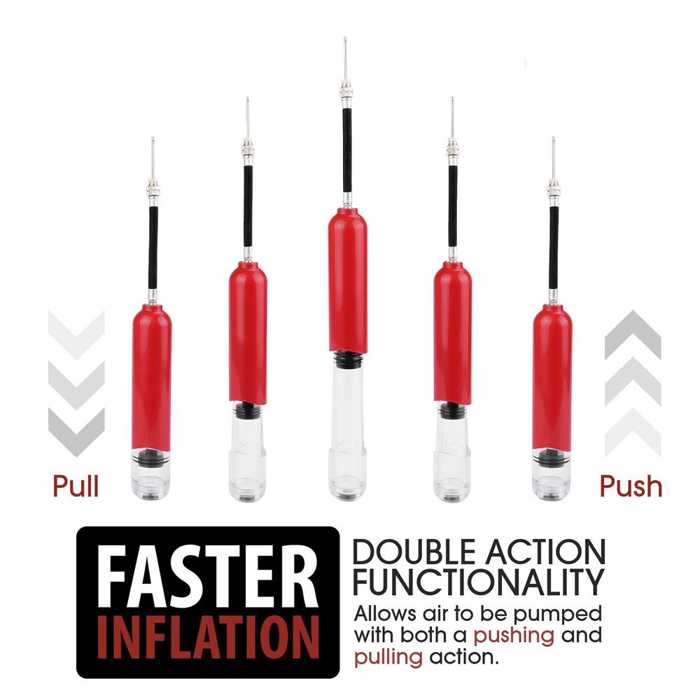 Mini Ball Air Pump Basketball Football Inflator Pump-Red