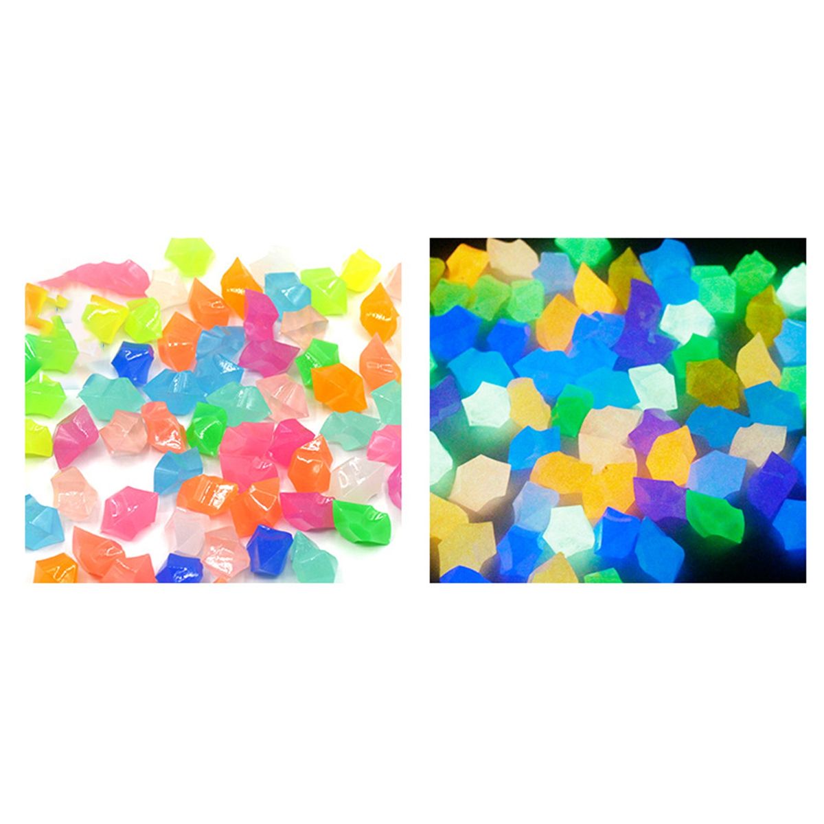 300Pcs Luminous Stone   Glow In The Dark Pebbles Mix Color