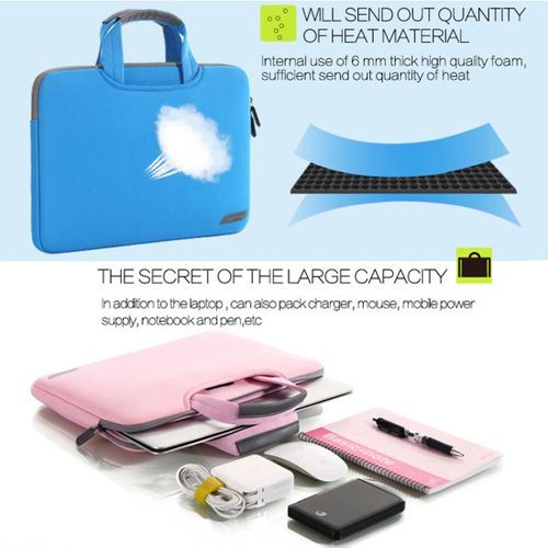15.4 Inch Portable Air Permeable Handheld Sleeve Bag ForBook Air / Pro, Lenovo And Other Laptops, Size: 38x27.5x3.5cm (Grey)